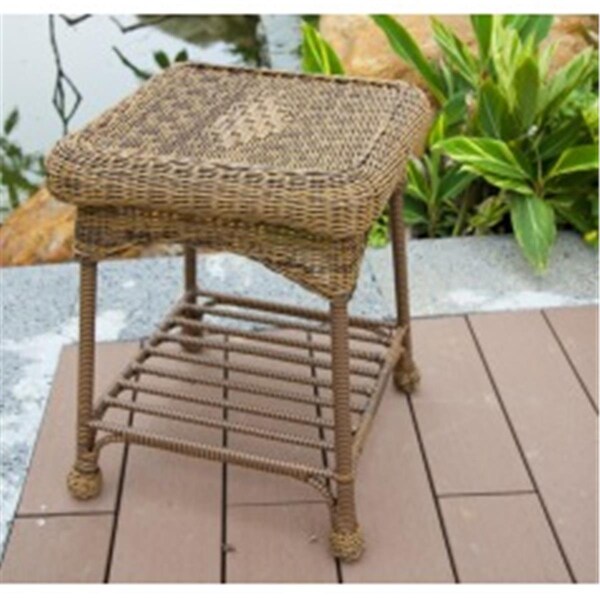 Sekkusu Furniture Outdoor Honey Wicker Patio Furniture End Table SE2593742 - main